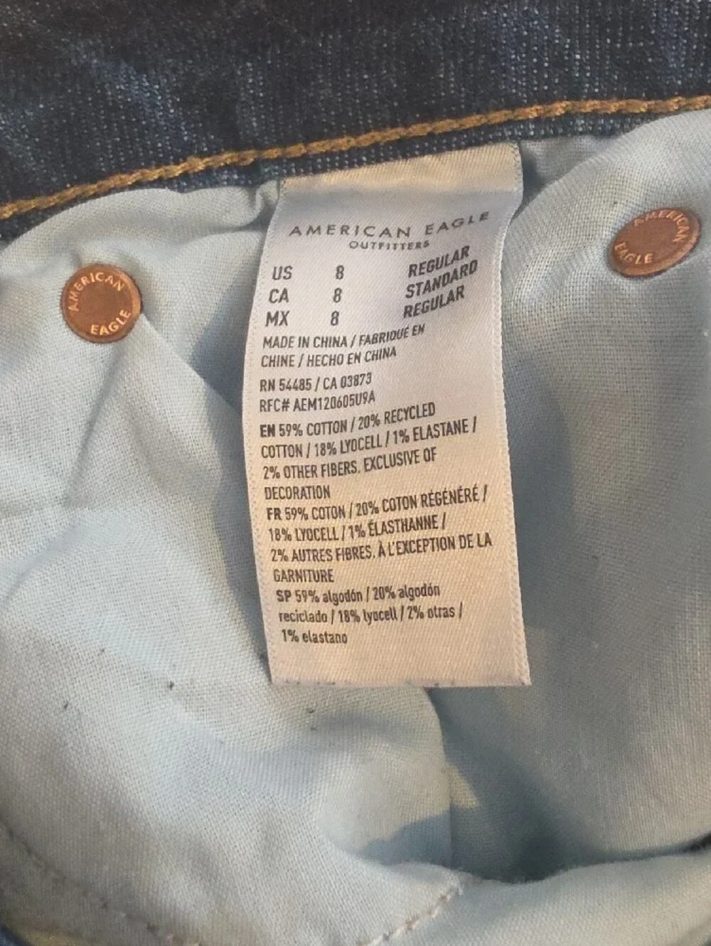 American Eagle Outfitters Dark Blue Stretch low Rise Baggy Wide leg Jeans